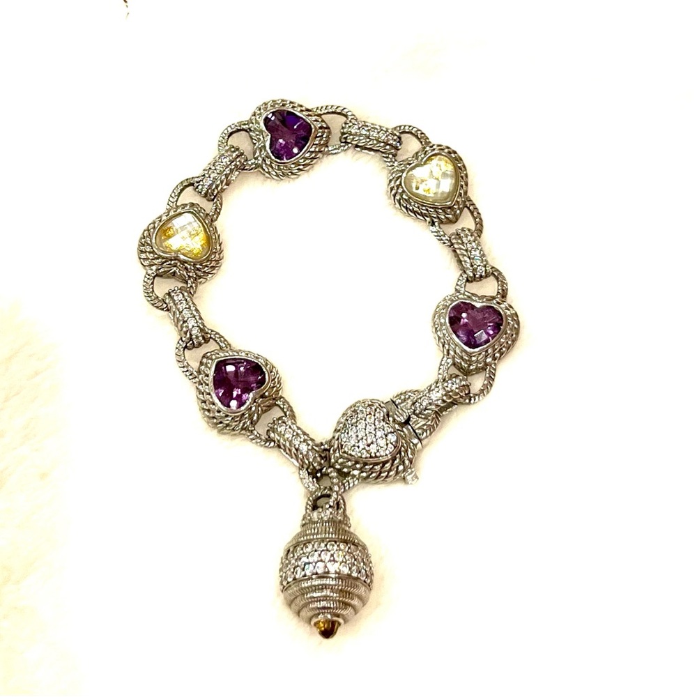 Judith Ripka 925 Sterling Silver Heart Bracelet